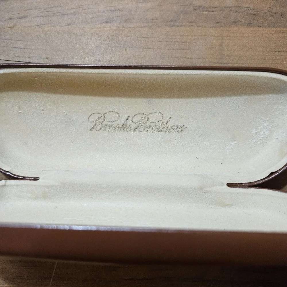 Brooks Brothers Hard Shelled Felt Lined Glasses Case Brown CASE ONLY